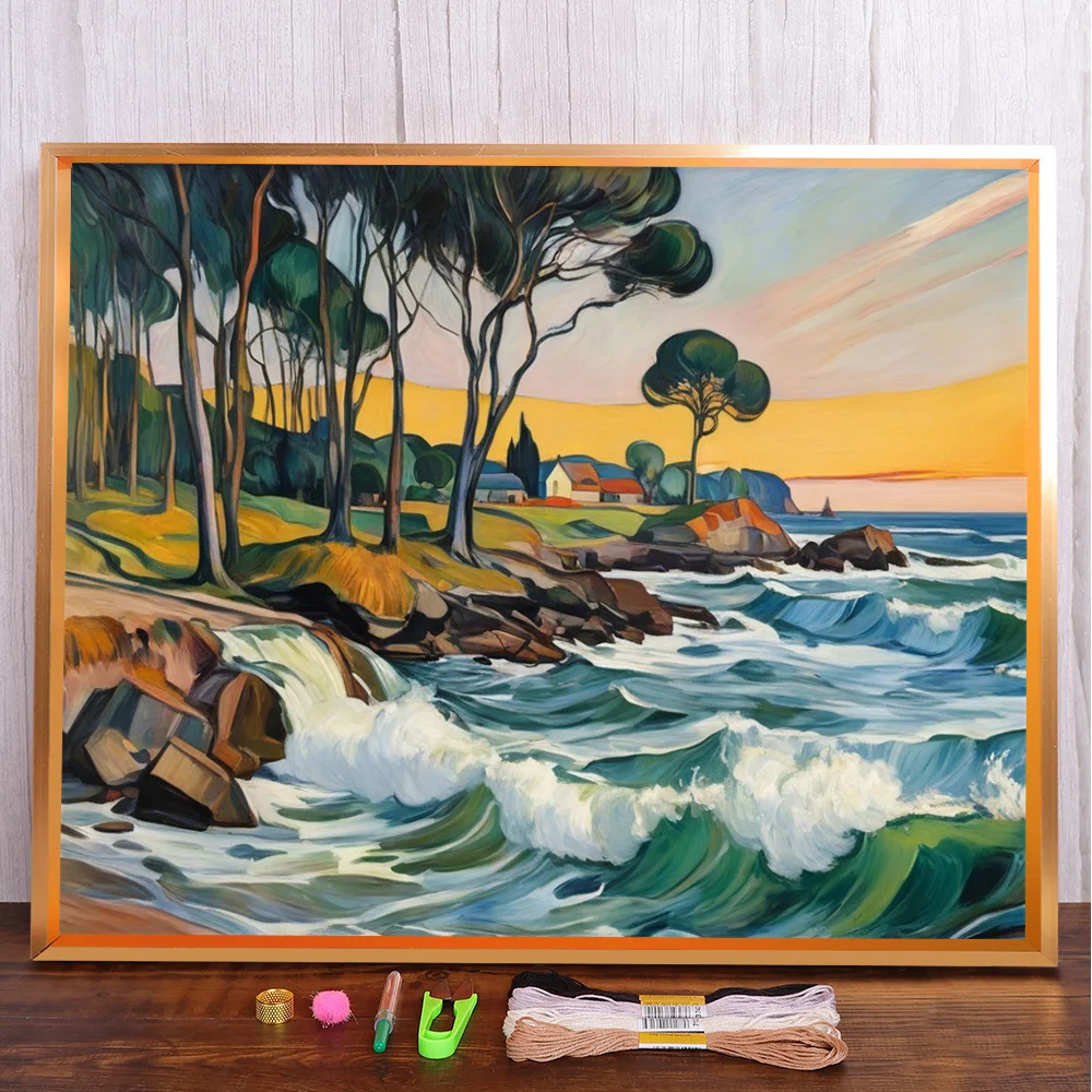 Landscape Seaside House Printed Cross Stitch Full Kit Embroidery Hobby Handiwork Knitting Handmade Different For Adults Gift
Landscape Seaside House Printed Cross Stitch Full Kit Embroidery Hobby Handiwork Knitting Handmade Different For Adults Gift