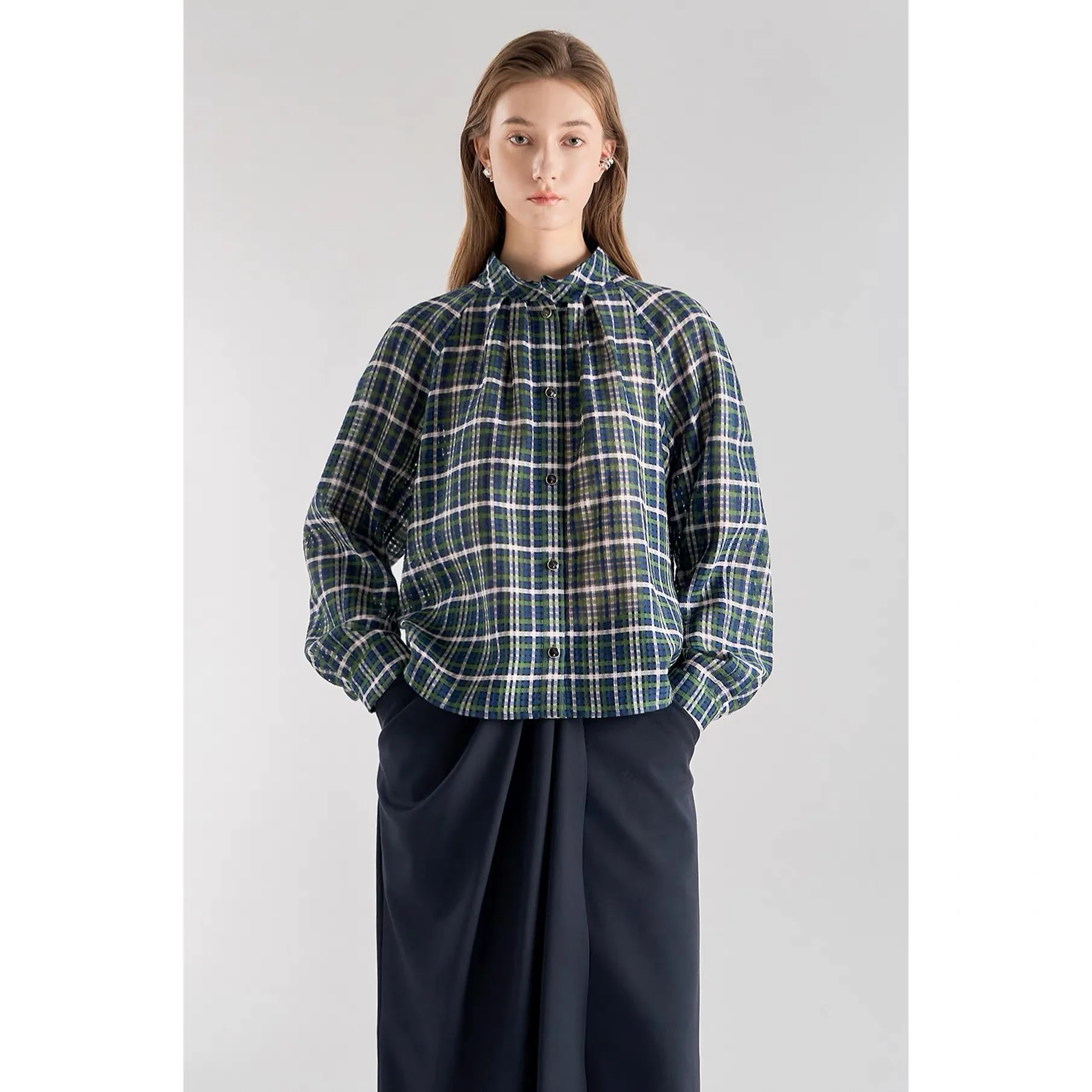 Lemon Cheese LAN26 Spring Casual Small Collar Loose Versatile Plaid Shirt Women's Knitted Long Sleeve Regular Fit Commute Style
Lemon Cheese LAN26 Spring Casual Small Collar Loose Versatile Plaid Shirt Women's Knitted Long Sleeve Regular Fit Commute Style