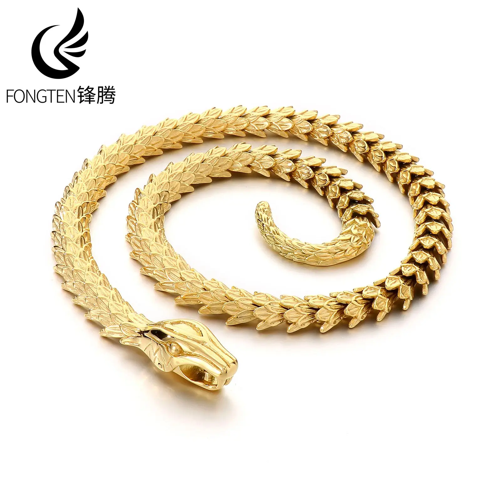 Fongten Mighty Zodiac Snake Stainless Steel Necklace For Men Simulation Texture Scale Gothic Accessories Fashion Jewelry Gifts
Fongten Mighty Zodiac Snake Stainless Steel Necklace For Men Simulation Texture Scale Gothic Accessories Fashion Jewelry Gifts