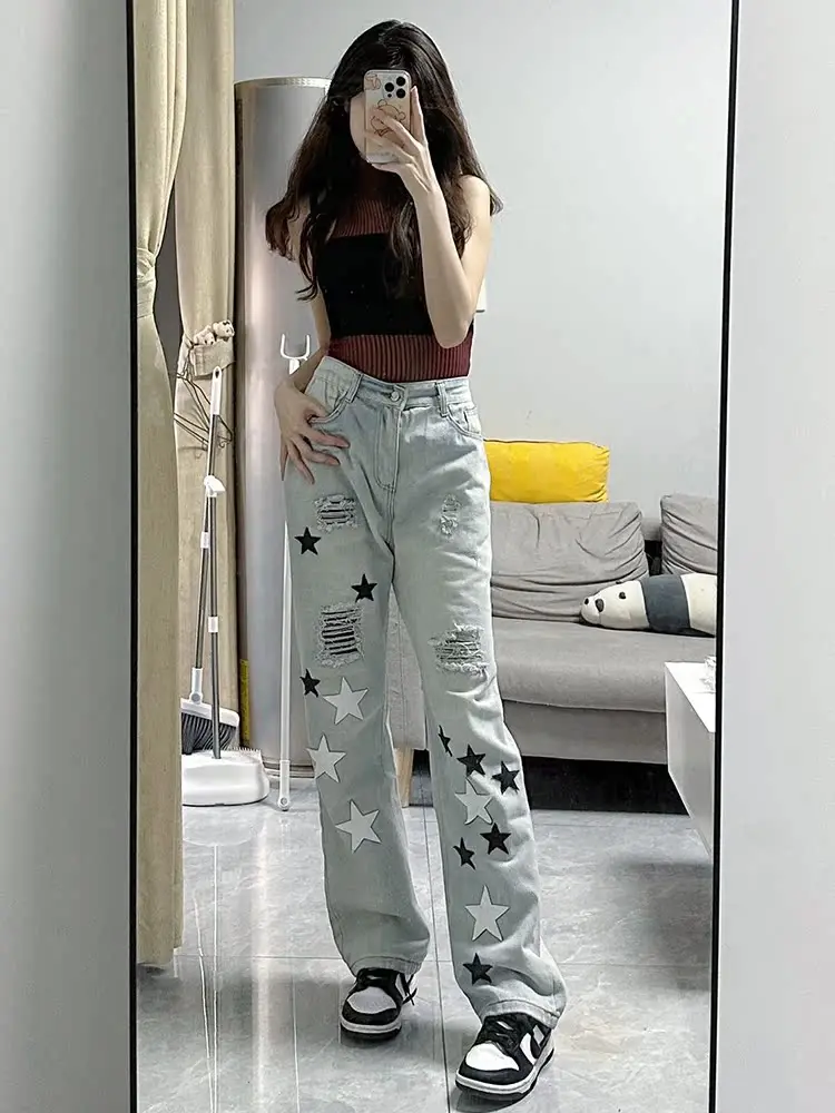 KING BRAND Spring Autumn Light Blue Waed Destroyed PU Leather Five-Pointed Star Jeans Couple Match Long Pants High Waist St...
KING BRAND Spring Autumn Light Blue Waed Destroyed PU Leather Five-Pointed Star Jeans Couple Match Long Pants High Waist St...