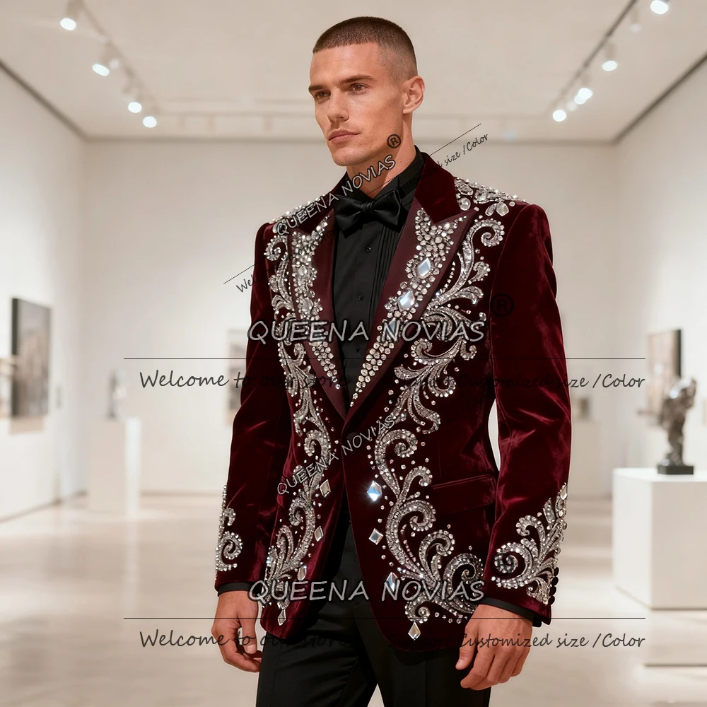 Блестящие металлические ювелирные изделия, костюмы с камнями, мужские комплекты из 2 предметов, однобортные пиджаки для выпускного вечера, бархатные свадебные смокинги для жениха по индивидуальному заказу
Блестящие металлические ювелирные изделия, костюмы с камнями, мужские комплекты из 2 предметов, однобортные пиджаки для выпускного вечера, бархатные свадебные смокинги для жениха по индивидуальному заказу