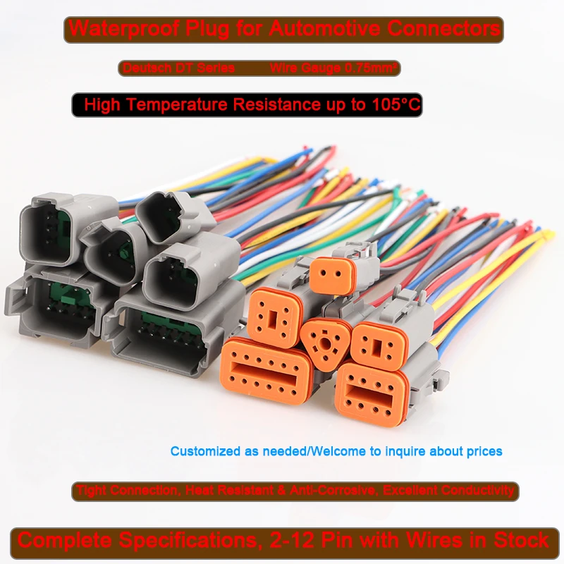 5Pcs DT Waterproof Connector Kit 2/4/6/8/12 Pin Plug & Socket With Wedge Lock For Automotive Motorcycle Truck Wire Harness
5Pcs DT Waterproof Connector Kit 2/4/6/8/12 Pin Plug & Socket With Wedge Lock For Automotive Motorcycle Truck Wire Harness