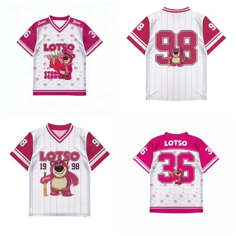 Hot Selling Summer Pink Strawberry Bear Cute Girl Adult and Children's V-neck T-shirt Fashionable Baseball Sports Casual Jersey
Hot Selling Summer Pink Strawberry Bear Cute Girl Adult and Children's V-neck T-shirt Fashionable Baseball Sports Casual Jersey