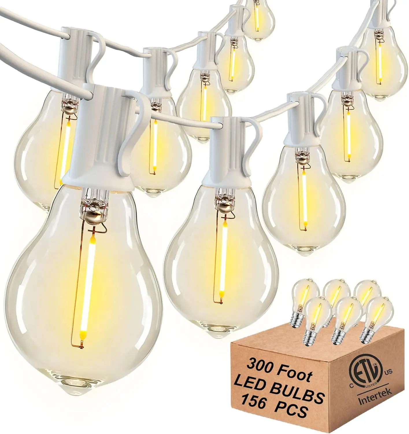 300FT Outdoor String Lights, 156 Dimmable LED Edison Bulbs, Waterproof & Shatterproof, Connectable Patio Lights for Backyard Party Wedding, 2200K Warm White
300FT Outdoor String Lights, 156 Dimmable LED Edison Bulbs, Waterproof & Shatterproof, Connectable Patio Lights for Backyard Party Wedding, 2200K Warm White