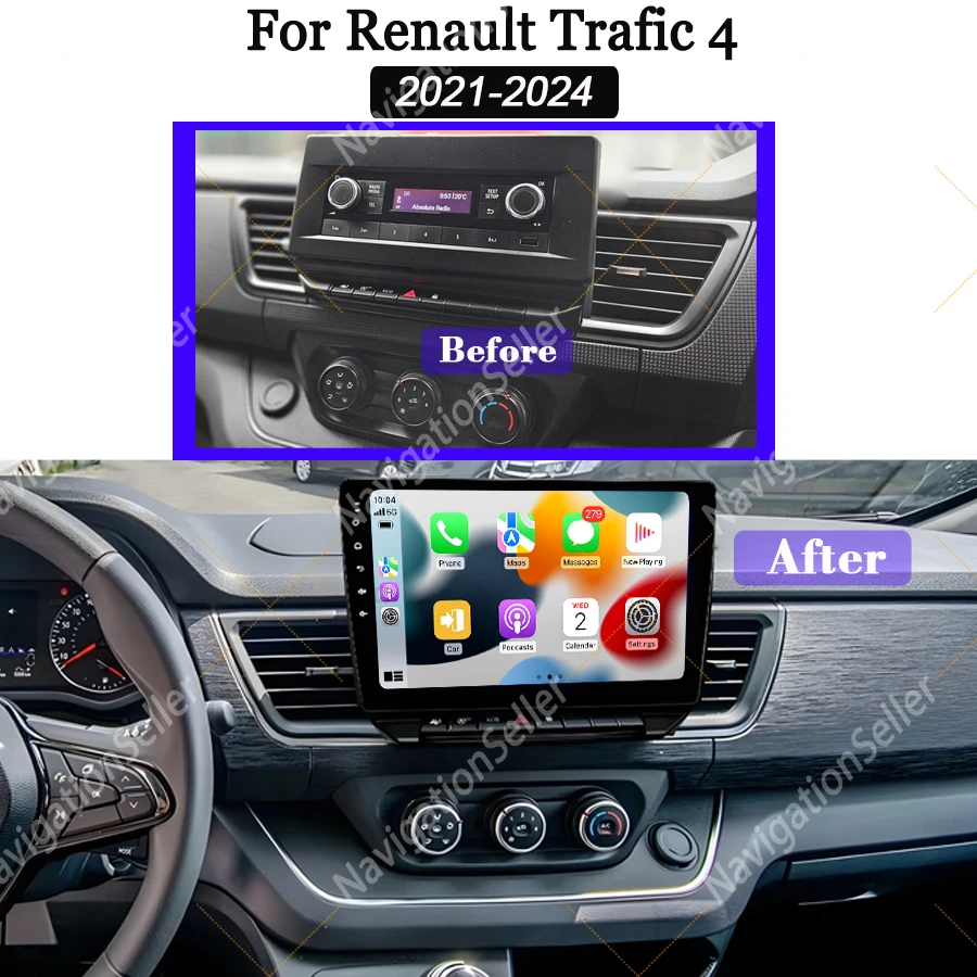 Car Radio For Renault Trafic 4 2021-2024 Navigation GPS Carplay Android Auto Stereo Autoradio Multimedia Screen 4G No 2din DVD
Car Radio For Renault Trafic 4 2021-2024 Navigation GPS Carplay Android Auto Stereo Autoradio Multimedia Screen 4G No 2din DVD