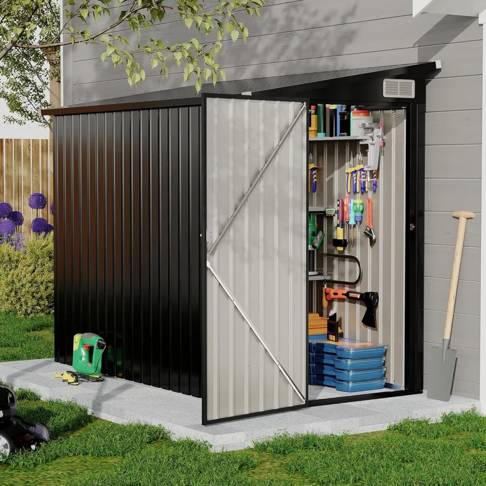 4x8 FT Metal Outdoor Lean to Storage Shed, Lean to Garden Shed Utility Tool Shed, Heavy-Duty Outdoor Metal Wall Side Storage
4x8 FT Metal Outdoor Lean to Storage Shed, Lean to Garden Shed Utility Tool Shed, Heavy-Duty Outdoor Metal Wall Side Storage
