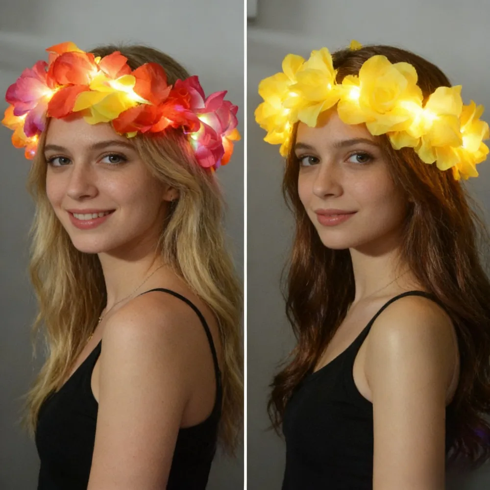 10pcs Adult Kids Princess Hawaii Hawaiian Lei Headband Glow Light up Flower Crown Wreath Birthday Gift Wedding Party Christmas
10pcs Adult Kids Princess Hawaii Hawaiian Lei Headband Glow Light up Flower Crown Wreath Birthday Gift Wedding Party Christmas