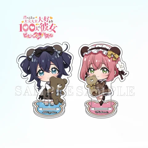 Anime The 100 Girlfriends Who REALLY Love You Bear-Themed Lolita Ver. Acrylic Stand Keychain Desktop ornaments Gifts Chibi 10CM