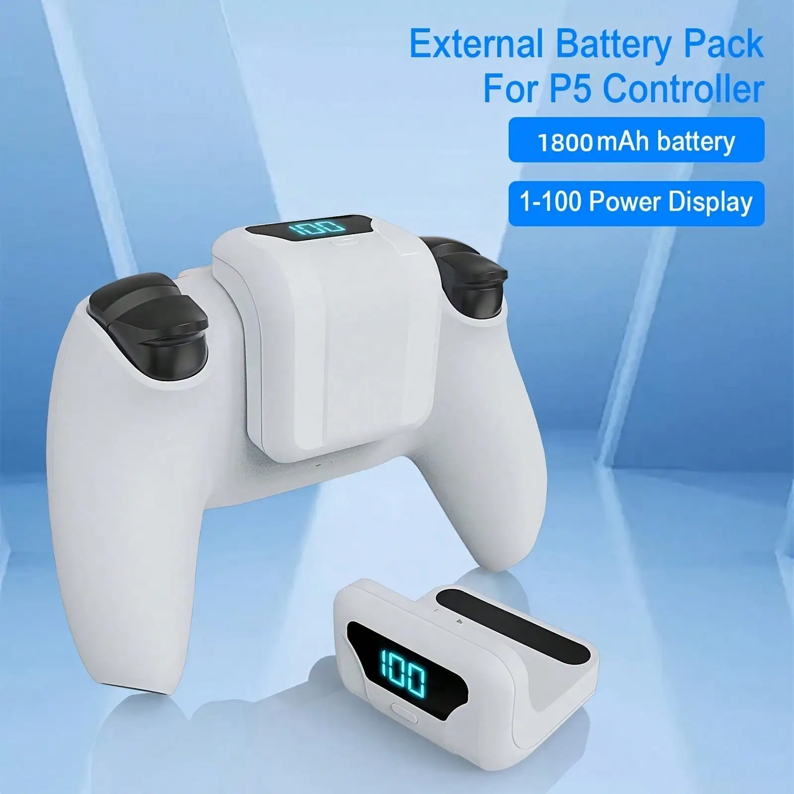 Portable External Battery Pack for Game Controller, 1800mAh Capacity, Fast Charging with Digital Power Display, Detachable Design, Overcharge Protection Chip, Durable Charging Case for Wireless Game Controller Daily Gaming Use
Portable External Battery Pack for Game Controller, 1800mAh Capacity, Fast Charging with Digital Power Display, Detachable Design, Overcharge Protection Chip, Durable Charging Case for Wireless Game Controller Daily Gaming Use