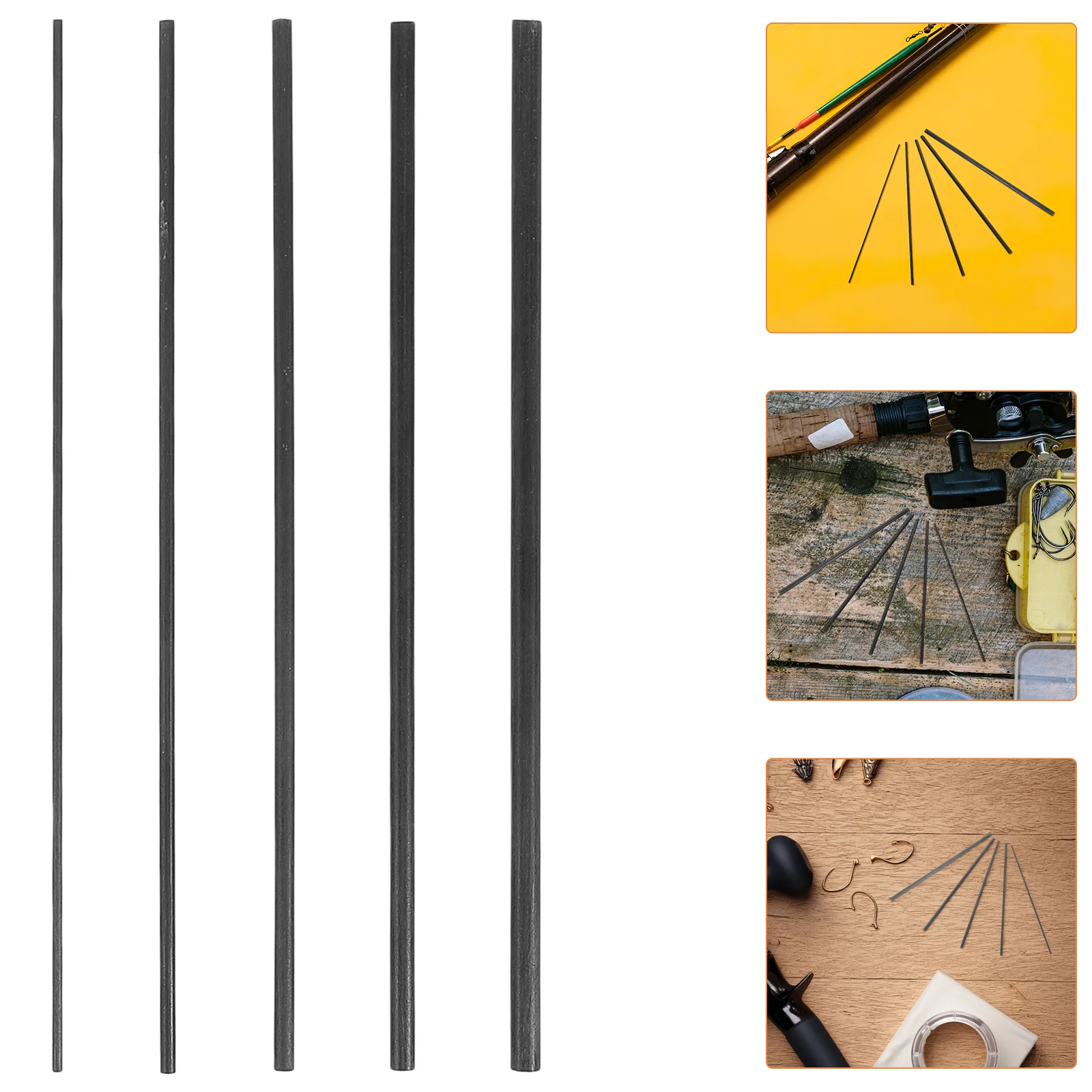 5 Pcs Fishing Rod Repair Inserts Pole Tool Carbon Fiber Lure Fixing Bait Casting Casters Rods Black Gear for Men
5 Pcs Fishing Rod Repair Inserts Pole Tool Carbon Fiber Lure Fixing Bait Casting Casters Rods Black Gear for Men