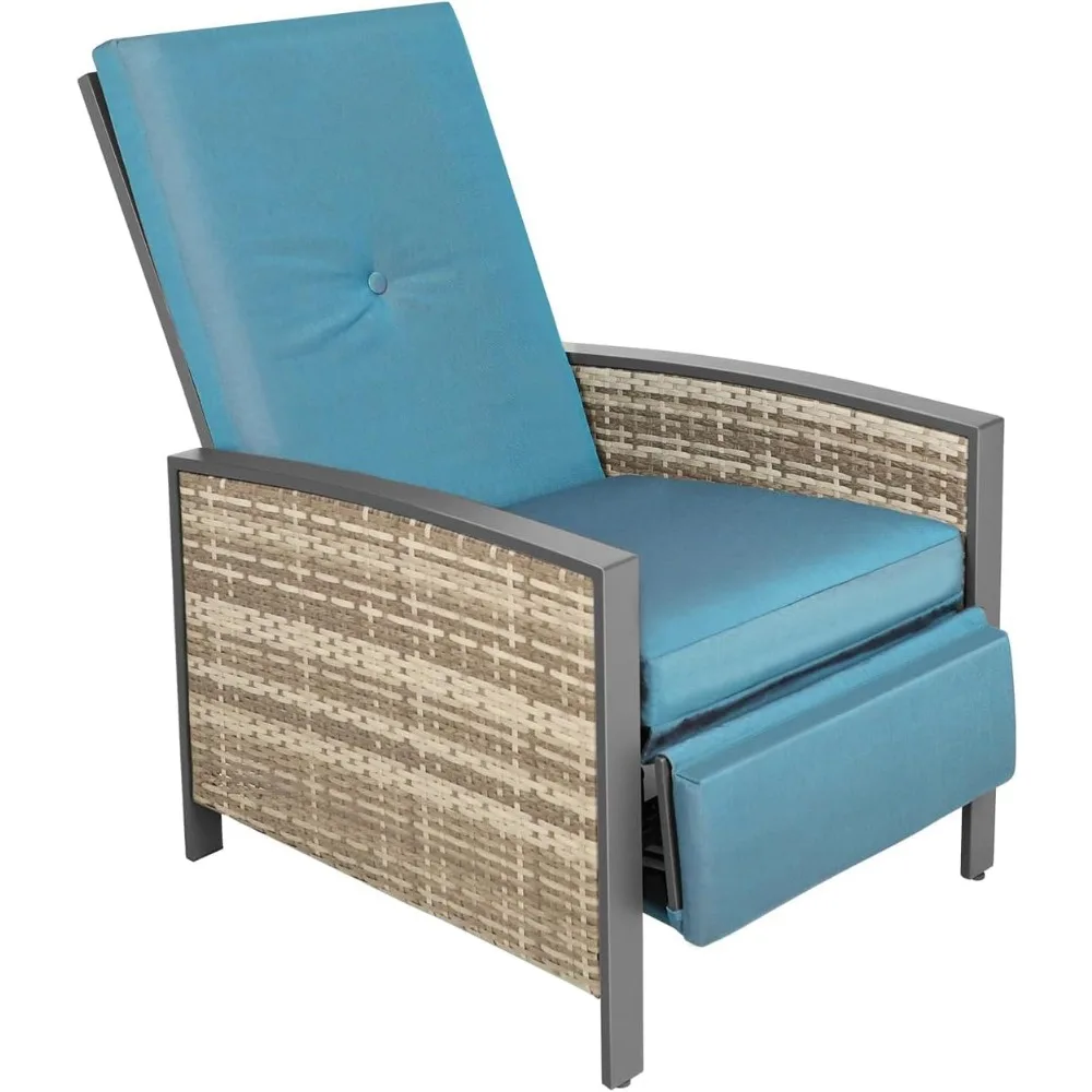 Patio Wicker Chaise Lounge Chair, Outdoor Rattan Reclining Pool Chair with Thick Padded Cushion & Adjustable Backrest
Patio Wicker Chaise Lounge Chair, Outdoor Rattan Reclining Pool Chair with Thick Padded Cushion & Adjustable Backrest