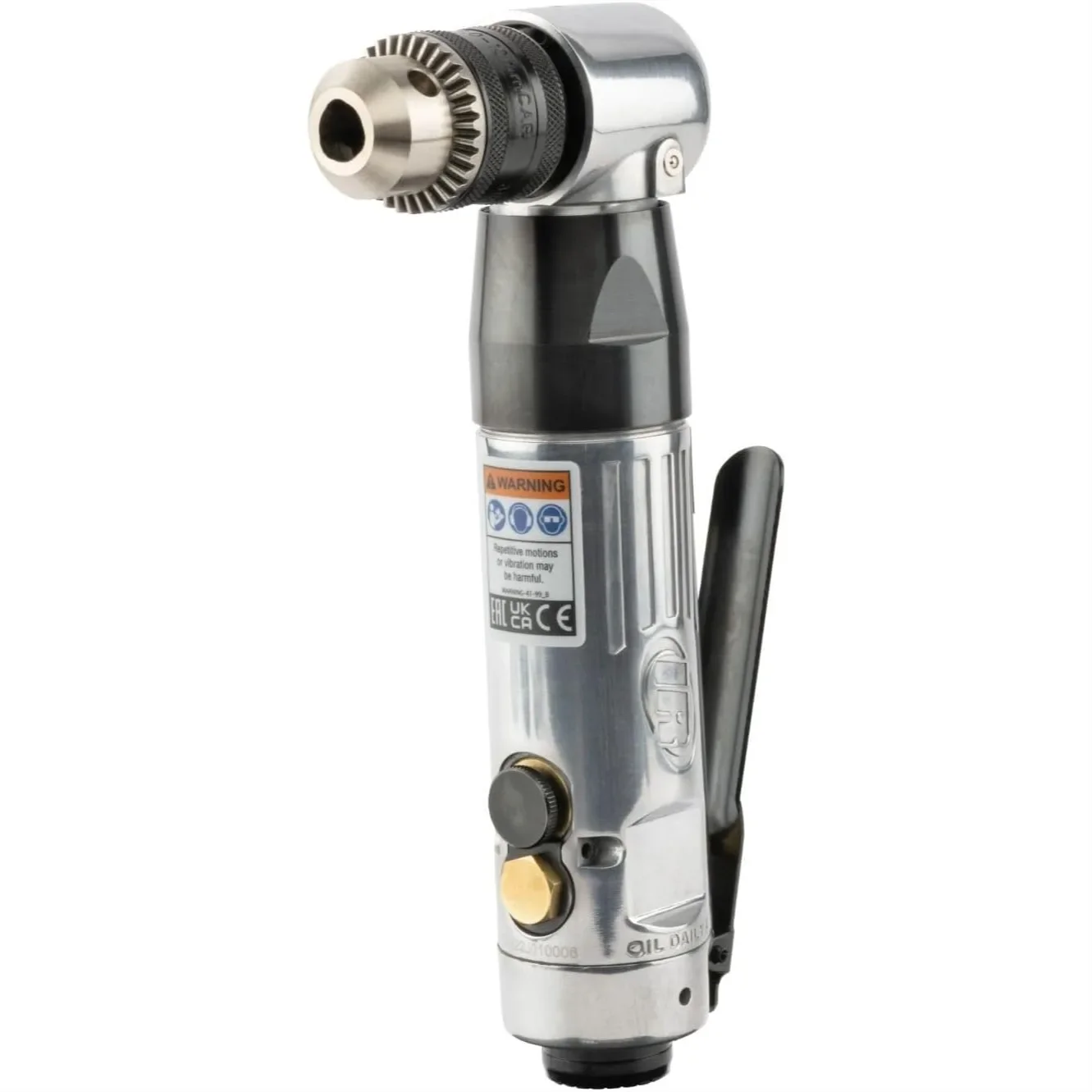 3/8" Keyed Chuck Right Angle Reversible Air Drill, 1800 RPM, 0.33 HP, Durable Aluminum Housing
3/8" Keyed Chuck Right Angle Reversible Air Drill, 1800 RPM, 0.33 HP, Durable Aluminum Housing