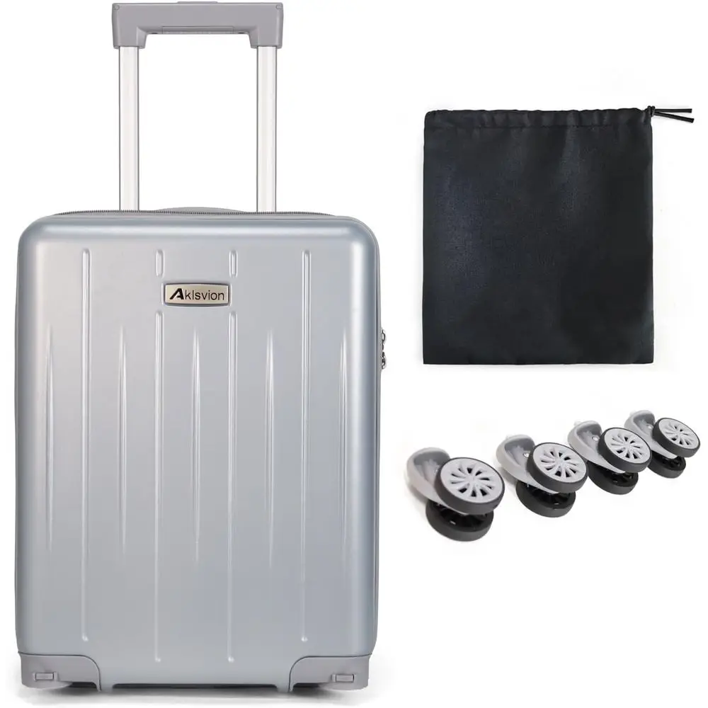 18-inch Lightweight Hardshell Carry-On Luggage with TSA Lock, Movable Wheels, and Underseat Storage (Pearl Silver)
18-inch Lightweight Hardshell Carry-On Luggage with TSA Lock, Movable Wheels, and Underseat Storage (Pearl Silver)
