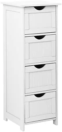 Bathroom Organizer and Storage Wooden Side Bathroom Cabinet with 4 Drawers Free Standing Cabinet White for Bathroom Bedroom Livi
Bathroom Organizer and Storage Wooden Side Bathroom Cabinet with 4 Drawers Free Standing Cabinet White for Bathroom Bedroom Livi