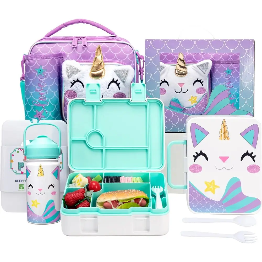 Ланч-бокс, бенто-бокс для девочек, набор из нержавеющей стальной бутылки для воды, набор столовых приборов, контейнер для еды, школьные принадлежности
Ланч-бокс, бенто-бокс для девочек, набор из нержавеющей стальной бутылки для воды, набор столовых приборов, контейнер для еды, школьные принадлежности