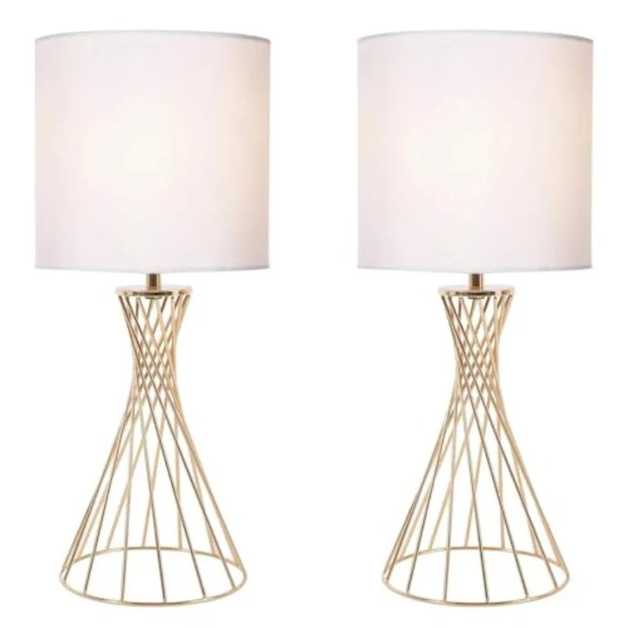 Gold Table Lamp Set of 2 Modern Bedside Lamp for Nightstand Small lamp for Bedroom Metal Geometric Hollow Out Base with White F
Gold Table Lamp Set of 2 Modern Bedside Lamp for Nightstand Small lamp for Bedroom Metal Geometric Hollow Out Base with White F
