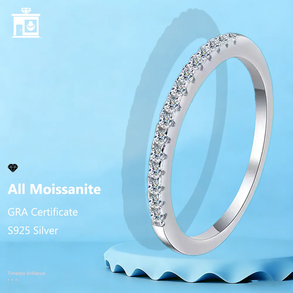 S925 Silver 1.1mm Moissanite Ring Band D VVS Sparkling With GRA Certificate Gifts Wedding Anniversary Engagement Man And Women
S925 Silver 1.1mm Moissanite Ring Band D VVS Sparkling With GRA Certificate Gifts Wedding Anniversary Engagement Man And Women