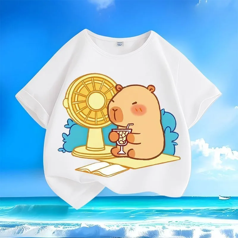 Comfortable Breathable Capybara Kids Tees Summer New Crew Neck Loose Versatile Cartoon Casual Short Sleeve Tops for Boys Girls
Comfortable Breathable Capybara Kids Tees Summer New Crew Neck Loose Versatile Cartoon Casual Short Sleeve Tops for Boys Girls