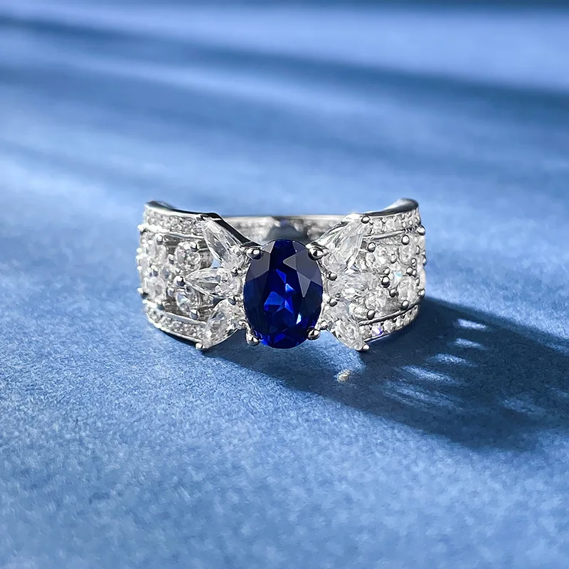 High Quality Engagement Luxury Jewelry 5*7 Blue Stone Ring 925 Sterling Silver Wedding Party Gift Fine Jewelry Rings
High Quality Engagement Luxury Jewelry 5*7 Blue Stone Ring 925 Sterling Silver Wedding Party Gift Fine Jewelry Rings