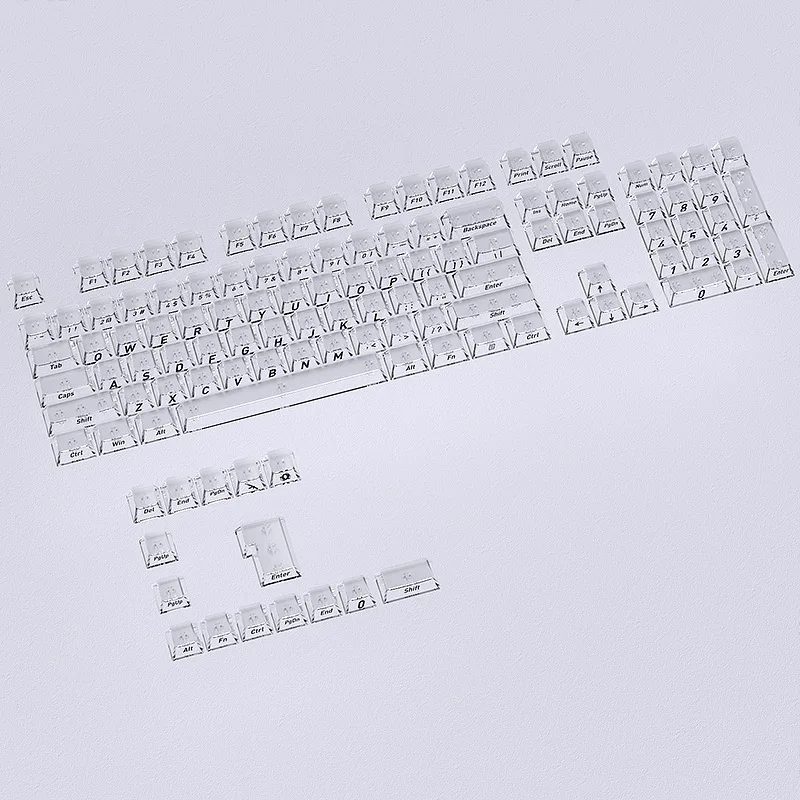 Fog transparent white original side engraved keycap small full set of 119 keys PC translucent DIY boneless position
Fog transparent white original side engraved keycap small full set of 119 keys PC translucent DIY boneless position