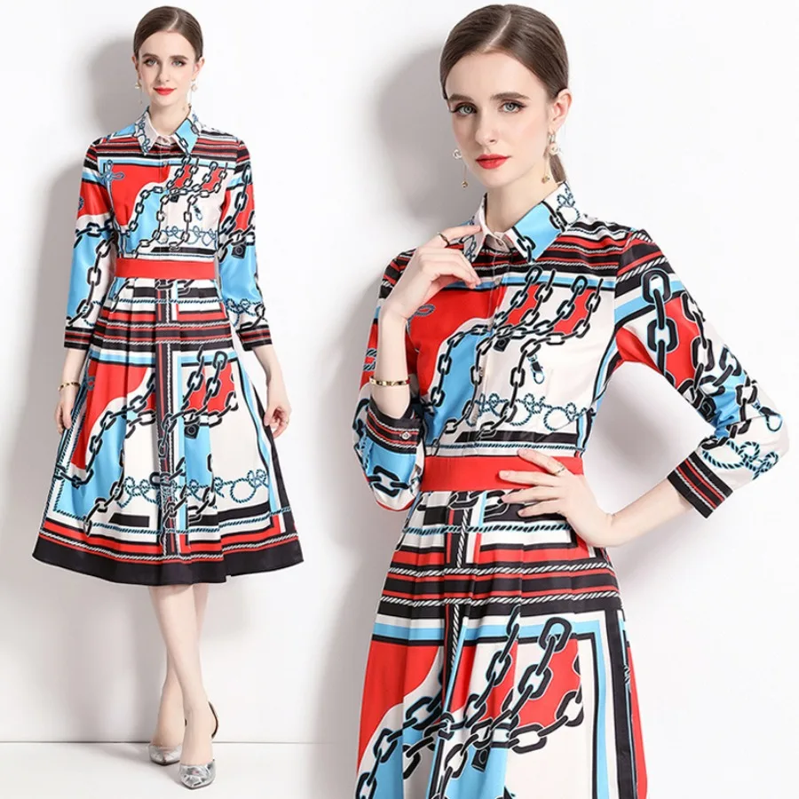 【New style】Fashionable women's clothing in stock, all-matching waist, slimming, positioning printed long-sleeved dress
【New style】Fashionable women's clothing in stock, all-matching waist, slimming, positioning printed long-sleeved dress