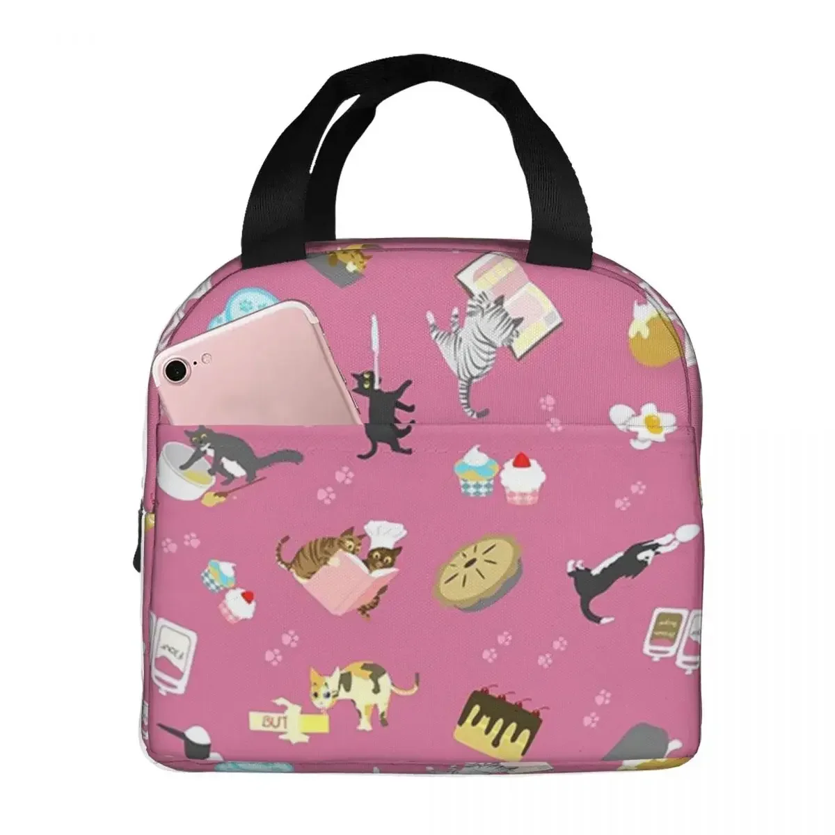 Cats Baking Cakes And Other Sweets, In Pink Lunch Bags Insulated Bento Box Lunch Tote Picnic Bag Thermal Bag for Woman Girl Work
Cats Baking Cakes And Other Sweets, In Pink Lunch Bags Insulated Bento Box Lunch Tote Picnic Bag Thermal Bag for Woman Girl Work
