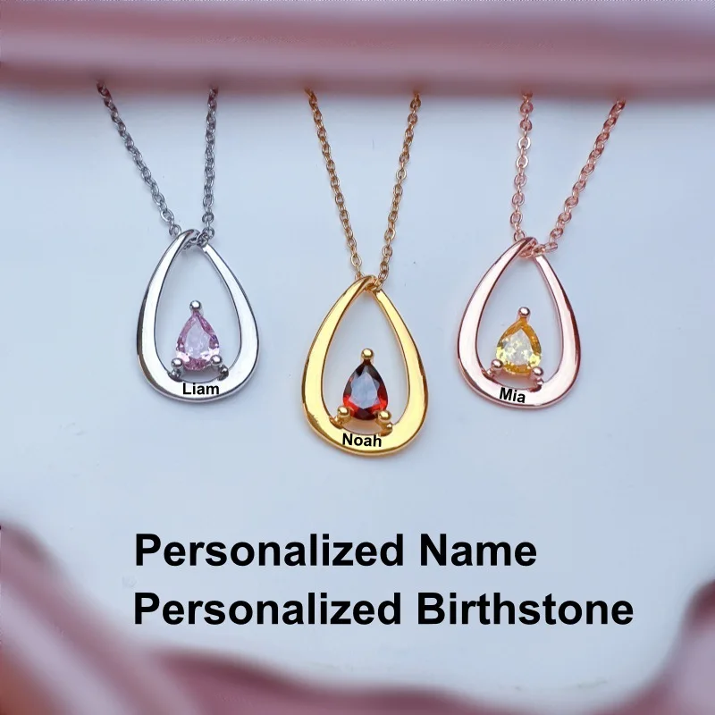 DOREMI New Pear shaped December Birthday Stone Water Drop shaped Necklace Pendant Engraved Necklace
DOREMI New Pear shaped December Birthday Stone Water Drop shaped Necklace Pendant Engraved Necklace