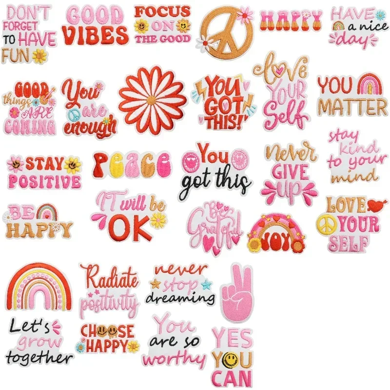 Happy Every Day Inspirational Words Embroidery Cloth Sticker English Motivational Words Patch Sticker Clothes Decoration
Happy Every Day Inspirational Words Embroidery Cloth Sticker English Motivational Words Patch Sticker Clothes Decoration