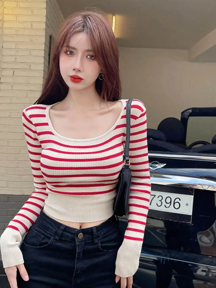 Slim Fit Striped Long Sve Base irt Women's Early Autumn New Sle Tight Skinny Inner Wear Outer Wear Color Blo Top
Slim Fit Striped Long Sve Base irt Women's Early Autumn New Sle Tight Skinny Inner Wear Outer Wear Color Blo Top