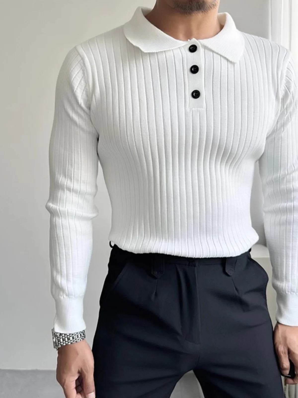 Мужской вязаный свитер Ele Spring Autumn: деловой повседневный, эластичный, приталенный, с длинным рукавом, в разных цветах
Мужской вязаный свитер Ele Spring Autumn: деловой повседневный, эластичный, приталенный, с длинным рукавом, в разных цветах