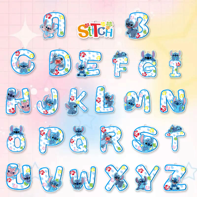 For Stitch Cosplay Anime Enthusiasts Stitch English Letter Pendant Keychain Angel Cute Acrylic Accessory Inlaid Keychain Gift
For Stitch Cosplay Anime Enthusiasts Stitch English Letter Pendant Keychain Angel Cute Acrylic Accessory Inlaid Keychain Gift