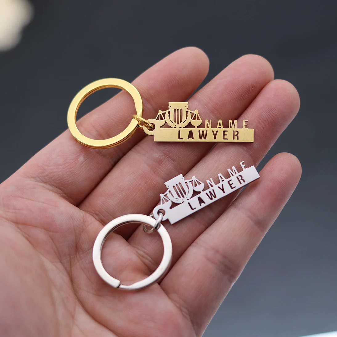 QIAMNI Scale of Justice Libra Key Chain Stainless Steel Balance Custom Name Key Chain Lawyer Laser Engraved Nameplate Keyring 
QIAMNI Scale of Justice Libra Key Chain Stainless Steel Balance Custom Name Key Chain Lawyer Laser Engraved Nameplate Keyring