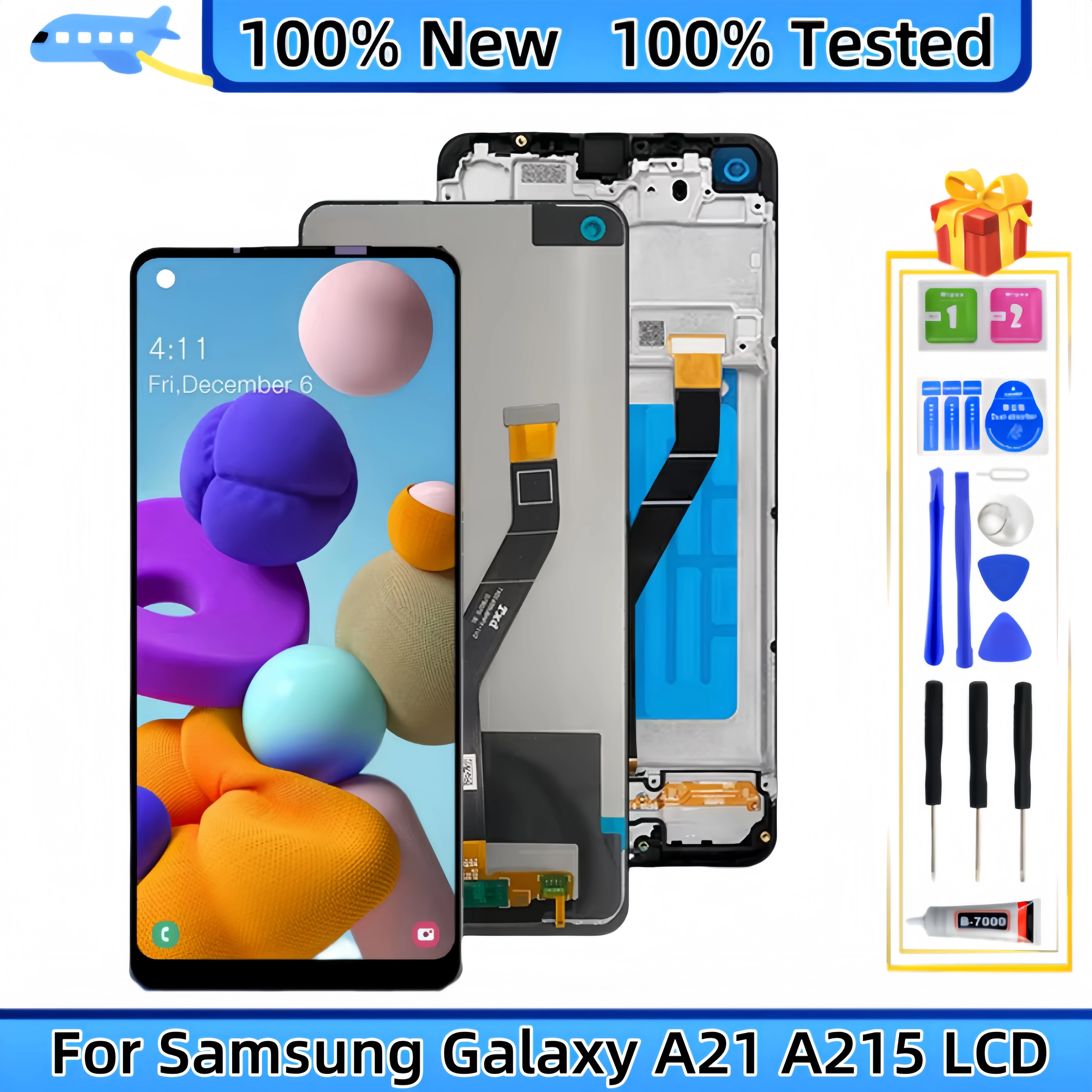 LCD Display Touch Screen Digitizer Assembly Replacement, for Samsung Galaxy A21, A215, SM-A215U, SM-A215U1
LCD Display Touch Screen Digitizer Assembly Replacement, for Samsung Galaxy A21, A215, SM-A215U, SM-A215U1