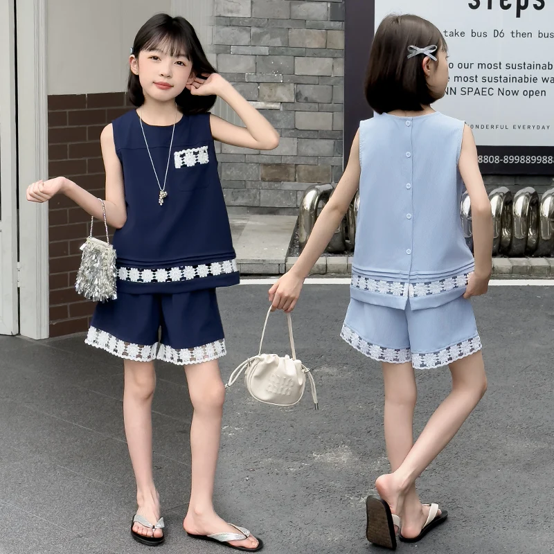 Elegant Kids Summer Suit for Girls with Shorts 2 Pieces Clothes Set with Lace Bottom Children Casual Tracksuit Clothing Suit
Elegant Kids Summer Suit for Girls with Shorts 2 Pieces Clothes Set with Lace Bottom Children Casual Tracksuit Clothing Suit