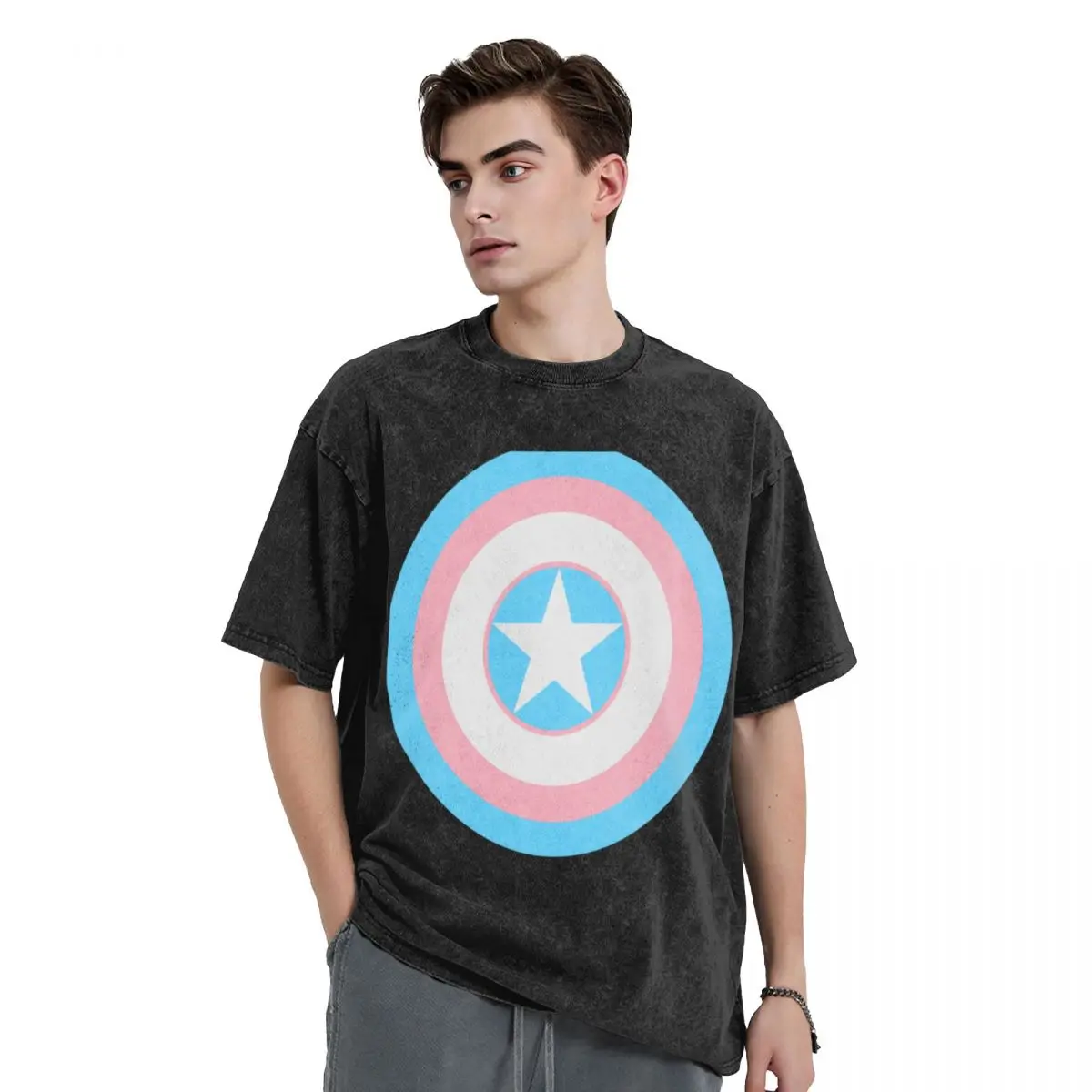 Trans* Shield T-Shirt anime t shirts plus size clothes anime stuff Short sleeve tee sweat shirts, men
Trans* Shield T-Shirt anime t shirts plus size clothes anime stuff Short sleeve tee sweat shirts, men