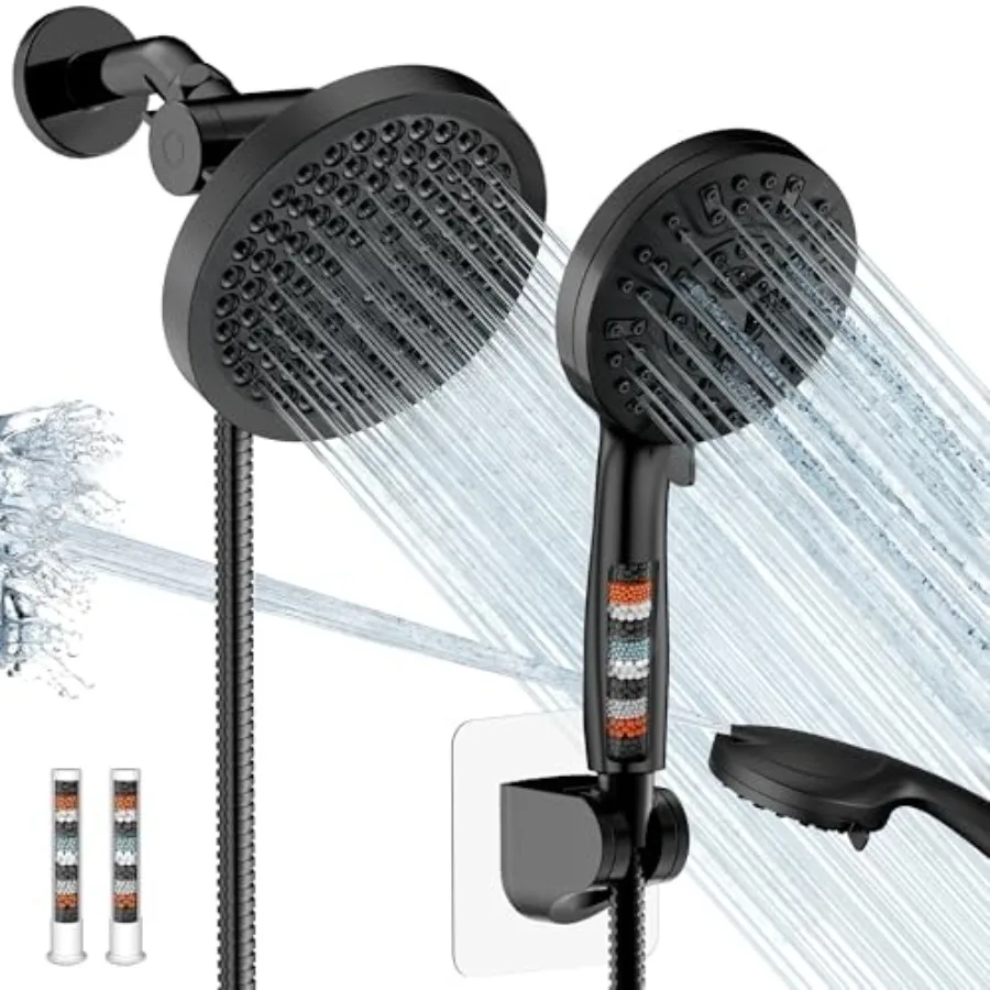 Filtered Shower Head with Handheld Spray ComboHigh Pressure Rain Shower Heads Double Dual Shower Head 10 Spray Modes Detachable
Filtered Shower Head with Handheld Spray ComboHigh Pressure Rain Shower Heads Double Dual Shower Head 10 Spray Modes Detachable