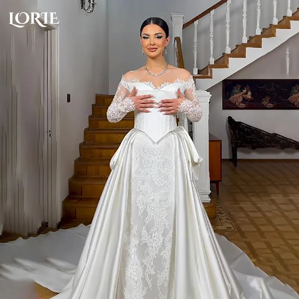 LORIE Lace Applique Wedding Dresses Spaghetti Straps Corset Bridal Gown Sweep Train Backless Princess Bride Gown Customized
LORIE Lace Applique Wedding Dresses Spaghetti Straps Corset Bridal Gown Sweep Train Backless Princess Bride Gown Customized