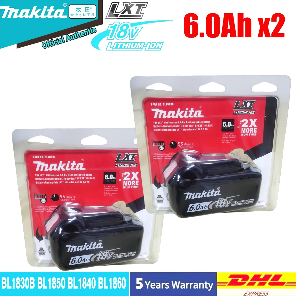 Original Makita Tool 18V 6.0Ah battery, charger long battery life,fast charging,Makita BL1830 BL1840 BL1850 1860 lithium battery
Original Makita Tool 18V 6.0Ah battery, charger long battery life,fast charging,Makita BL1830 BL1840 BL1850 1860 lithium battery