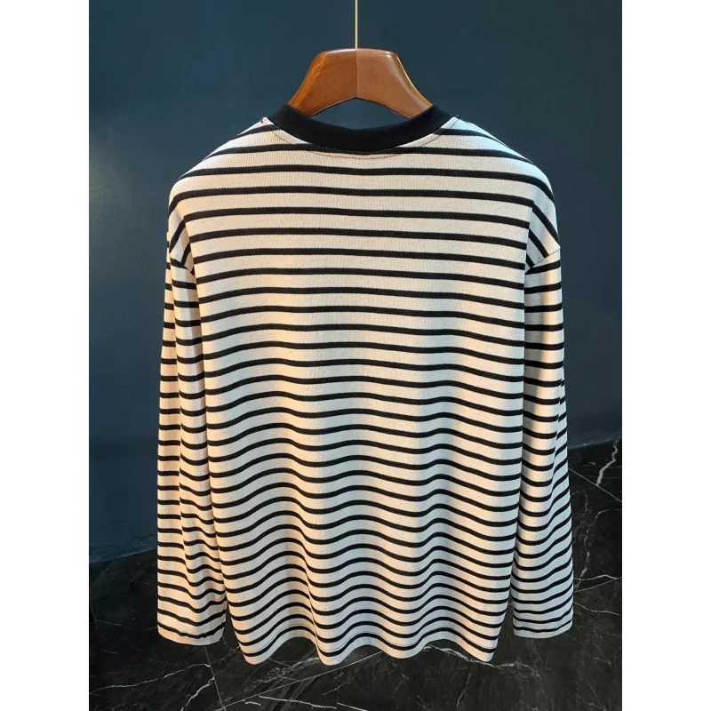Loose plus men's long sleeved-shirt Spring and Autumn 2025, trendy striped knit shirt, casual top
Loose plus men's long sleeved-shirt Spring and Autumn 2025, trendy striped knit shirt, casual top