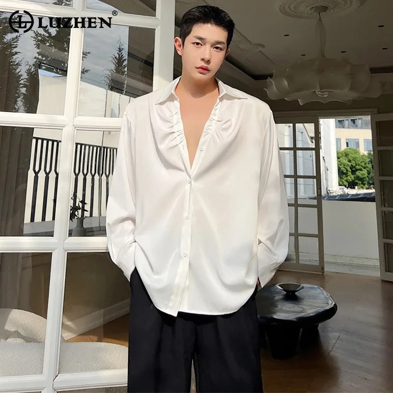 LUZHEN Neck Ruched Design Long Sleeve Shirt V Men's Fashion Elegant Versatile Casual Tops Trendy Korean 2025 New Youth LZ8861
LUZHEN Neck Ruched Design Long Sleeve Shirt V Men's Fashion Elegant Versatile Casual Tops Trendy Korean 2025 New Youth LZ8861