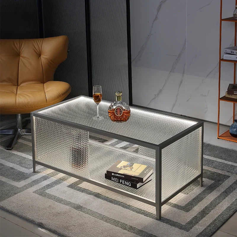 Luminous glass coffee table side table home living room sofa office very simple fashion light luxury modern small apartment
Luminous glass coffee table side table home living room sofa office very simple fashion light luxury modern small apartment