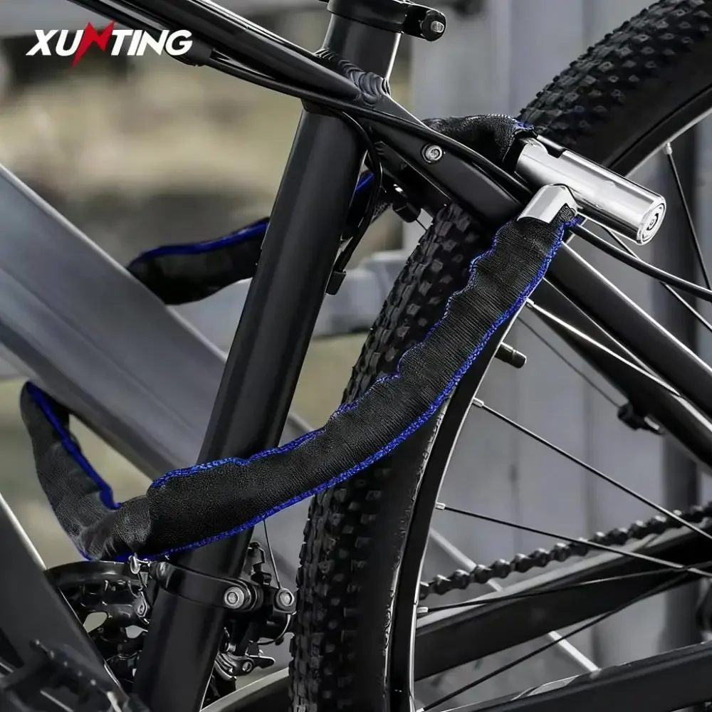 XUNTING Heavy Duty Bike Chain Lock Anti-Theft Steel Chain with Nylon Sleeve 360° Rotating Lock for Bicycle E-Bike Motorcycle
XUNTING Heavy Duty Bike Chain Lock Anti-Theft Steel Chain with Nylon Sleeve 360° Rotating Lock for Bicycle E-Bike Motorcycle