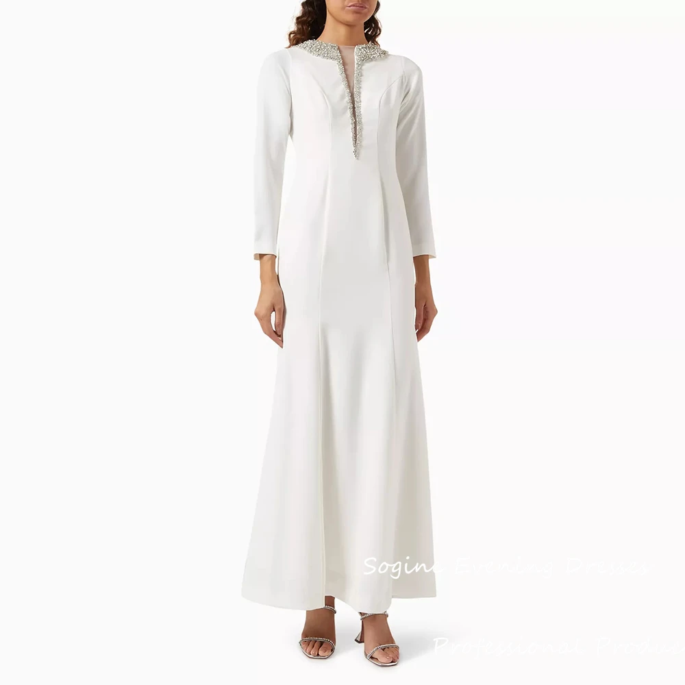 White Prom Dresses For Women Full Sleeve Evening Dress 2025 Ankle-Length فساتين سهرة Luxurious Crystal-Embellished Party Gowns
White Prom Dresses For Women Full Sleeve Evening Dress 2025 Ankle-Length فساتين سهرة Luxurious Crystal-Embellished Party Gowns