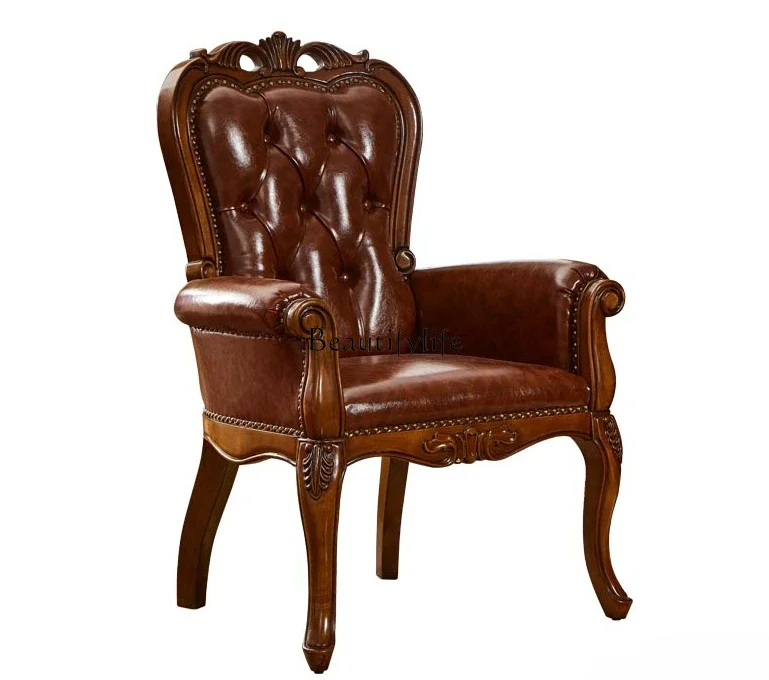 LD6American Country Couch Solid Wood Leather Computer Single Leisure Office Chair
LD6American Country Couch Solid Wood Leather Computer Single Leisure Office Chair