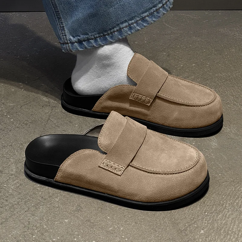 Men Slippers Outdoor Wear 2026 New Genuine Leather Slip-On Men's Mules Shoes Lazy Shoes Men Casual Closed-Toe Half Slippers Men
Men Slippers Outdoor Wear 2026 New Genuine Leather Slip-On Men's Mules Shoes Lazy Shoes Men Casual Closed-Toe Half Slippers Men