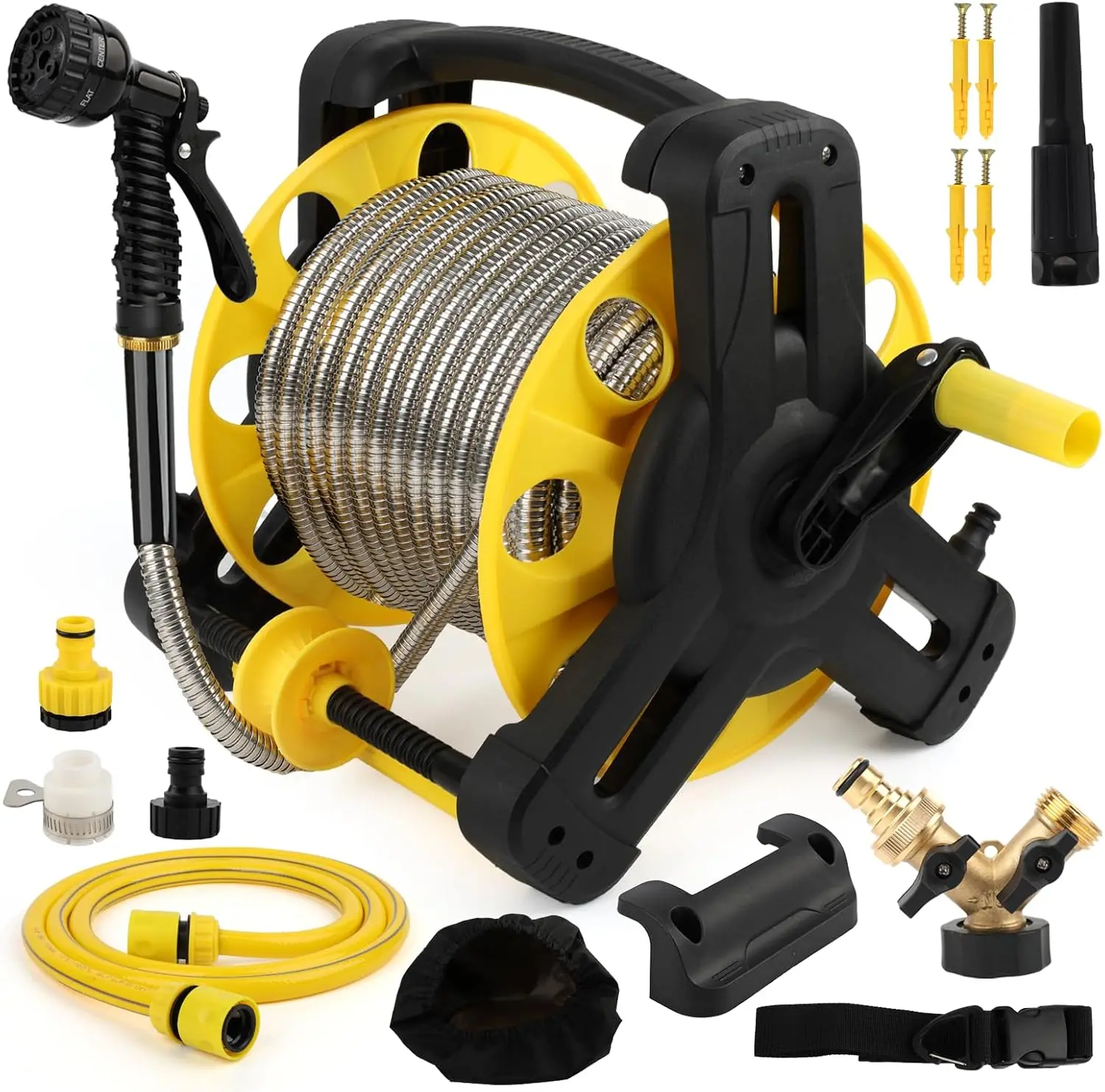 100FT Stainless Steel Garden Hose – 304 Metal Water Hose, Flexible No Kink, Leak-Proof & Crush Resistant, Lightweight with 7-Fun
100FT Stainless Steel Garden Hose – 304 Metal Water Hose, Flexible No Kink, Leak-Proof & Crush Resistant, Lightweight with 7-Fun