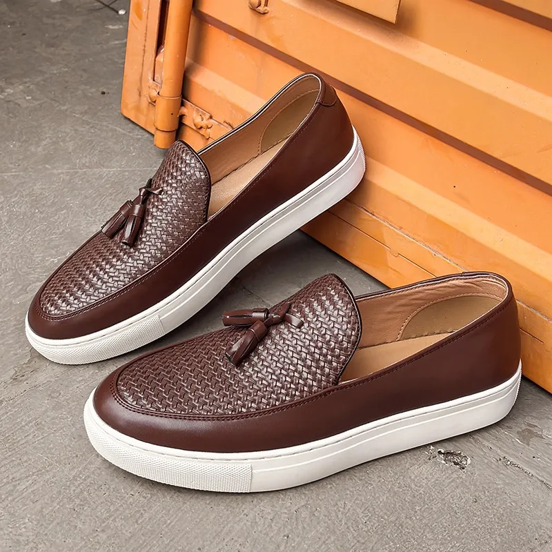 Classy Men's Flat Sole Tassel Penny Loafers Black Brown Genuine Leather Moccasins Slip-On Casual Sneaker Driving Shoes for Men
Classy Men's Flat Sole Tassel Penny Loafers Black Brown Genuine Leather Moccasins Slip-On Casual Sneaker Driving Shoes for Men