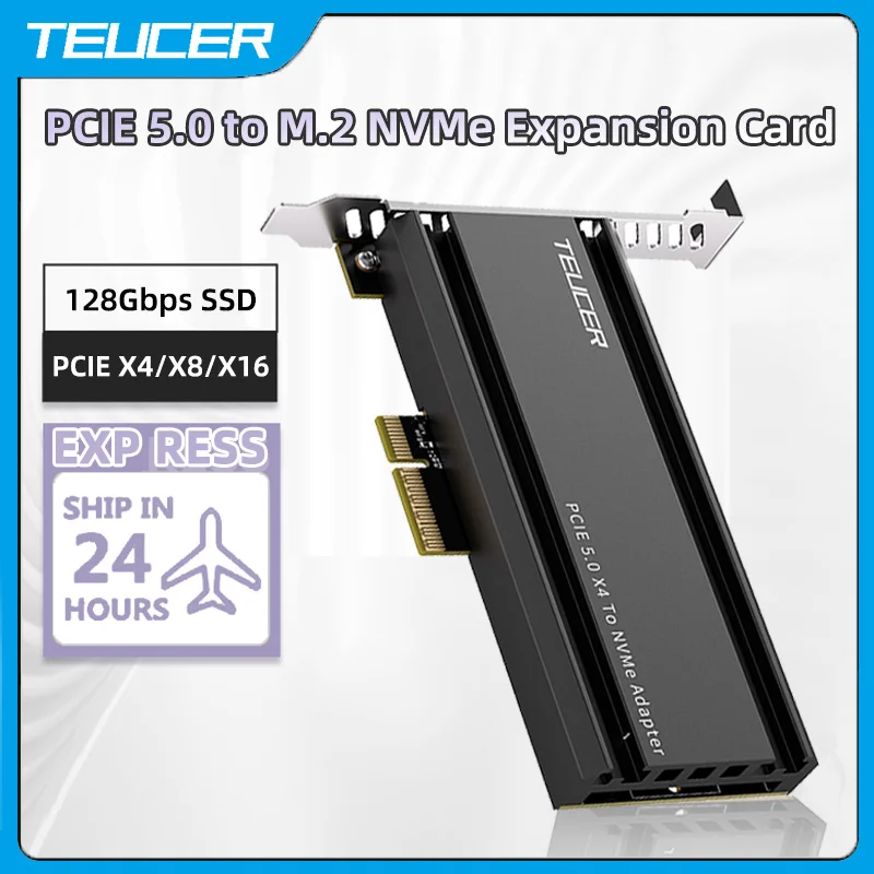 Карта расширения TEUCER PCIe 5.0 M.2 NVMe — 128 Гбит/с, совместимость с PCIe 4.0/3.0, поддержка твердотельных накопителей X4/X8/X16 и 2230-2280
Карта расширения TEUCER PCIe 5.0 M.2 NVMe — 128 Гбит/с, совместимость с PCIe 4.0/3.0, поддержка твердотельных накопителей X4/X8/X16 и 2230-2280