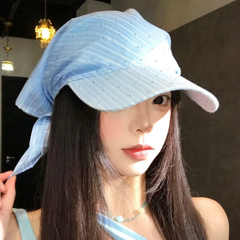 Japanese Rhinestone Stripe Design Strappy Triangle Headband Hat Women's Spring and Summer Fashion Y2k Street Shade Baseball Cap
Japanese Rhinestone Stripe Design Strappy Triangle Headband Hat Women's Spring and Summer Fashion Y2k Street Shade Baseball Cap
