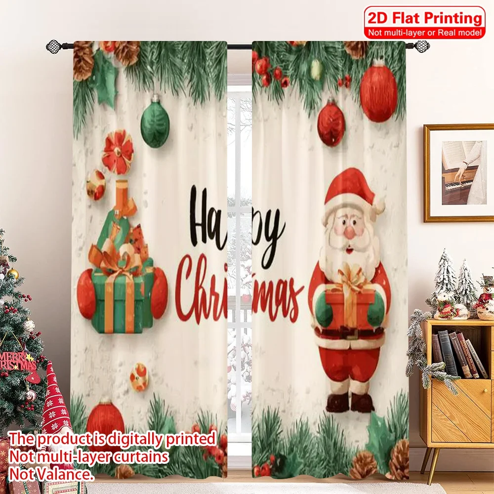 2pcs 2D flat printing Christmas Curtains Christmas atmosphere 100% Polyester Without Electricity Holiday Decorations Use for
2pcs 2D flat printing Christmas Curtains Christmas atmosphere 100% Polyester Without Electricity Holiday Decorations Use for